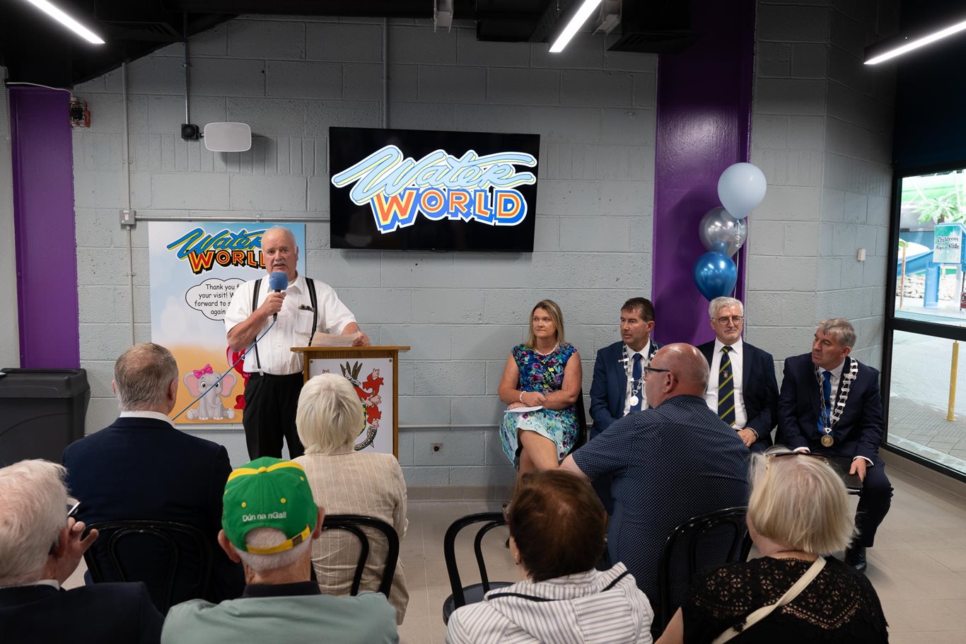 Chair-of-Waterworld-Cllr-Michael-McMahon-addresses-the-assembled-crowd.jpg Chair-of-Waterworld-Cllr-Michael-McMahon-addresses-the-assembled-crowd.jpg